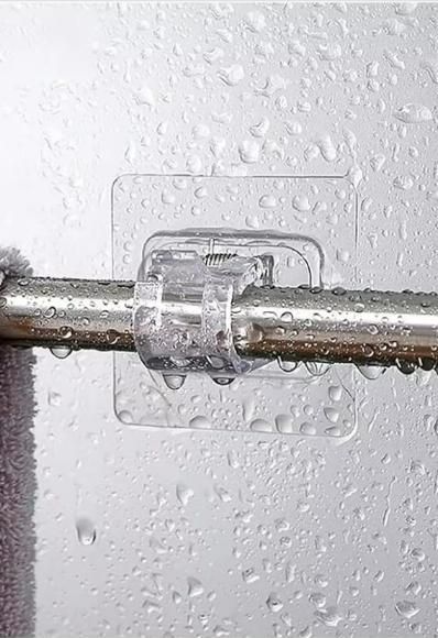 Drill-Free Rod Holder Clips – Self-Adhesive Hooks (6 Pack)
