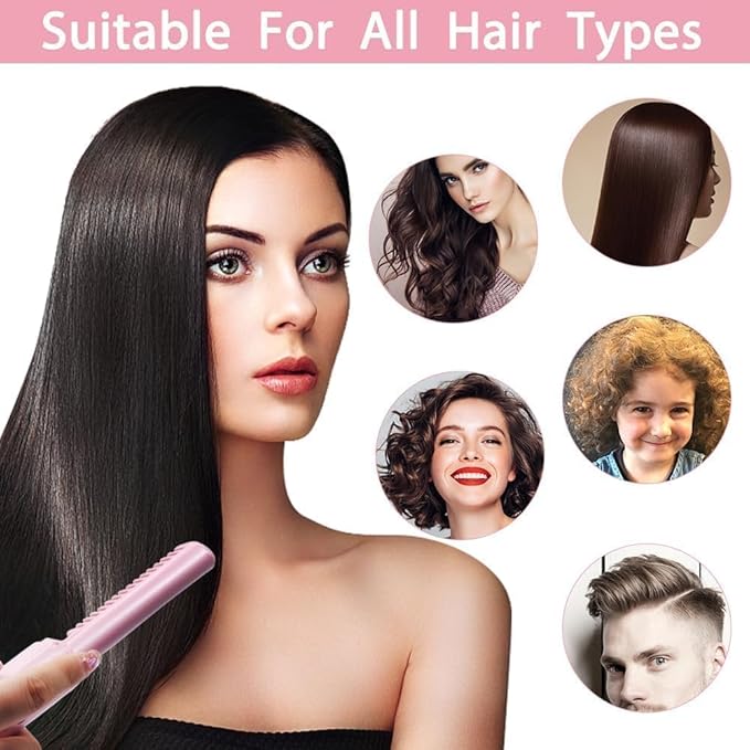 Cordless Mini Hair Straightener & Hot Comb – Rechargeable & Portable