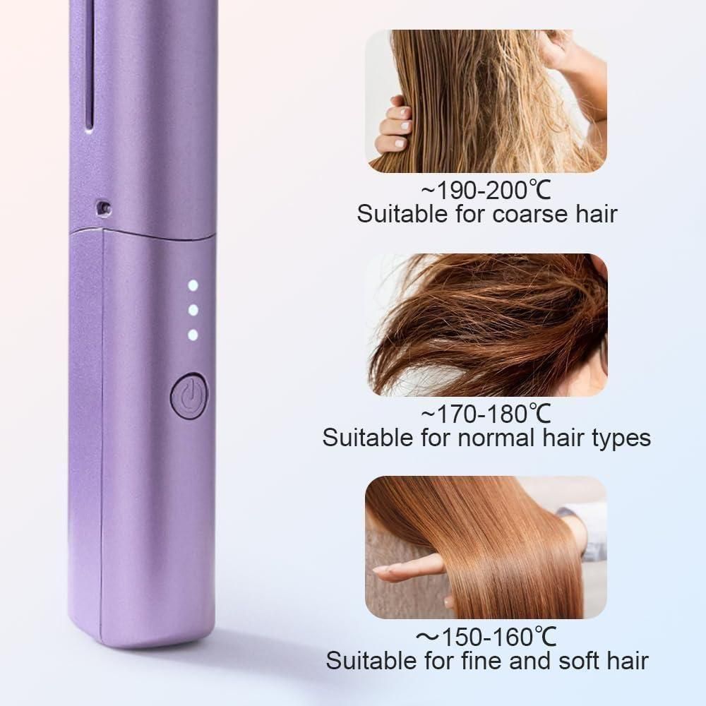 Cordless Mini Hair Straightener & Hot Comb – Rechargeable & Portable
