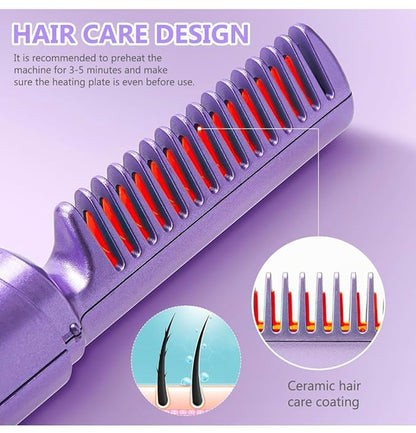Cordless Mini Hair Straightener & Hot Comb – Rechargeable & Portable