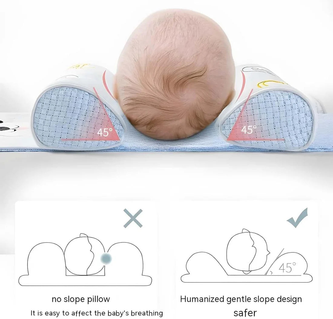 Baby Shaping Head Support Pillow – Soft Fabric Cushion for Newborns & Infants | Prevents Flat Head & Supports Neck Comfort (Random Color)