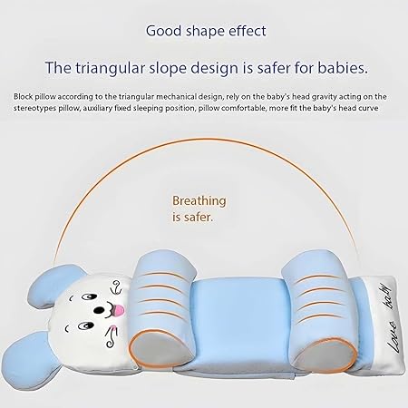 Baby Shaping Head Support Pillow – Soft Fabric Cushion for Newborns & Infants | Prevents Flat Head & Supports Neck Comfort (Random Color)