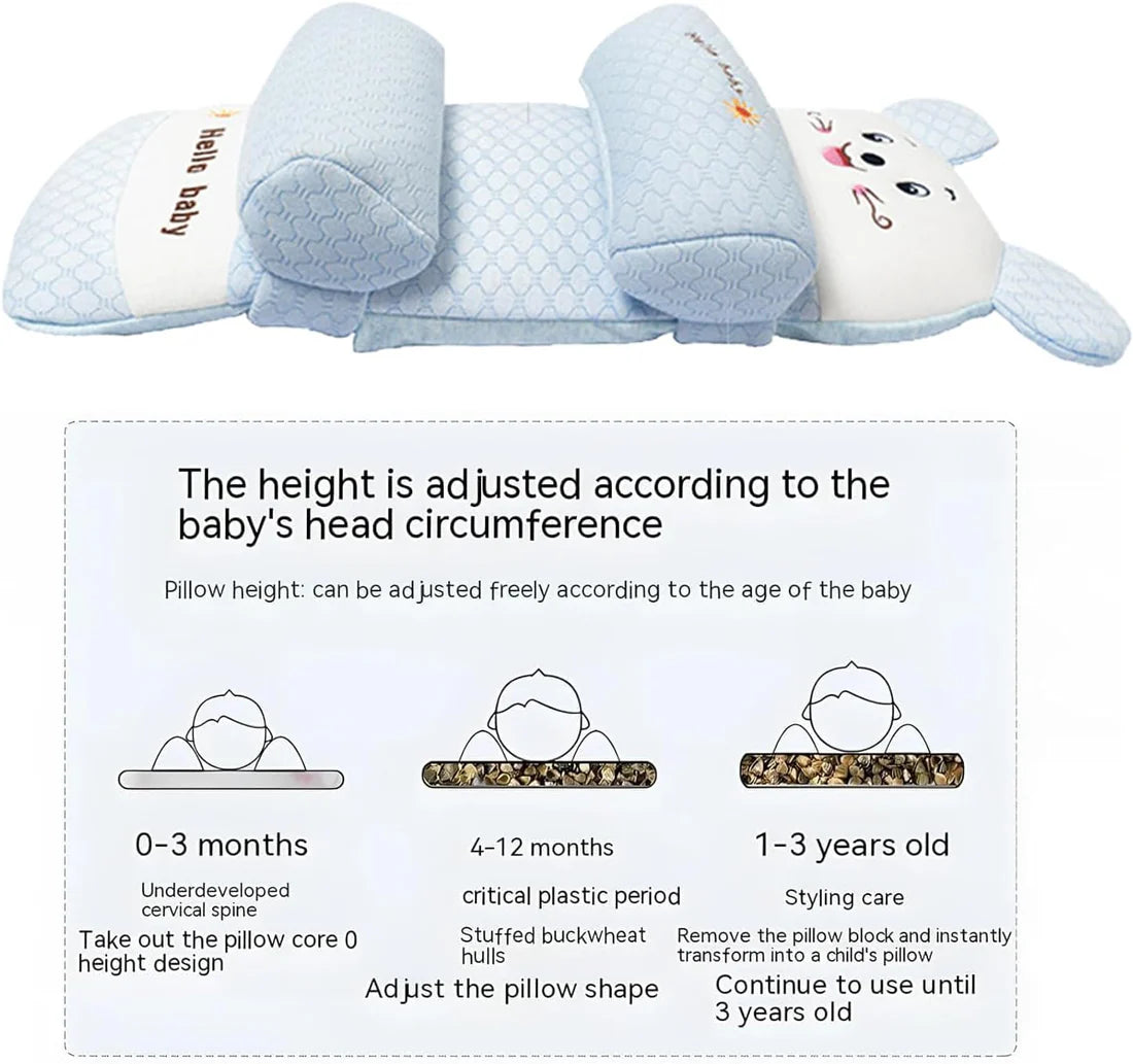 Baby Shaping Head Support Pillow – Soft Fabric Cushion for Newborns & Infants | Prevents Flat Head & Supports Neck Comfort (Random Color)