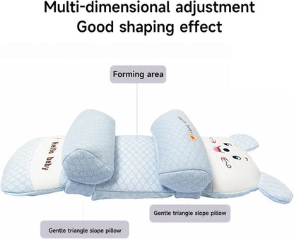 Baby Shaping Head Support Pillow – Soft Fabric Cushion for Newborns & Infants | Prevents Flat Head & Supports Neck Comfort (Random Color)